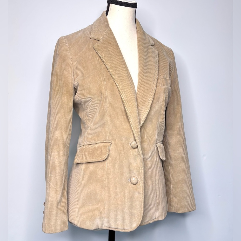 Vintage‎ 70’s Sears Jr Bazaar Classic Tan Corduroy Blazer Lined Size Small
